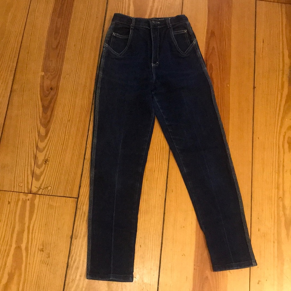 Shades Dark Blue Denim High Rise Vintage Jeans